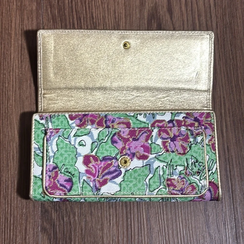 Coach Ashley Floral Iris Tri-Fold Wallet Rare F44748